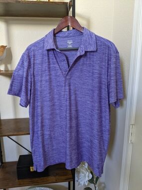 Member's Mark Performance Polo Short Sleeve in Heather Purple Medium EUC